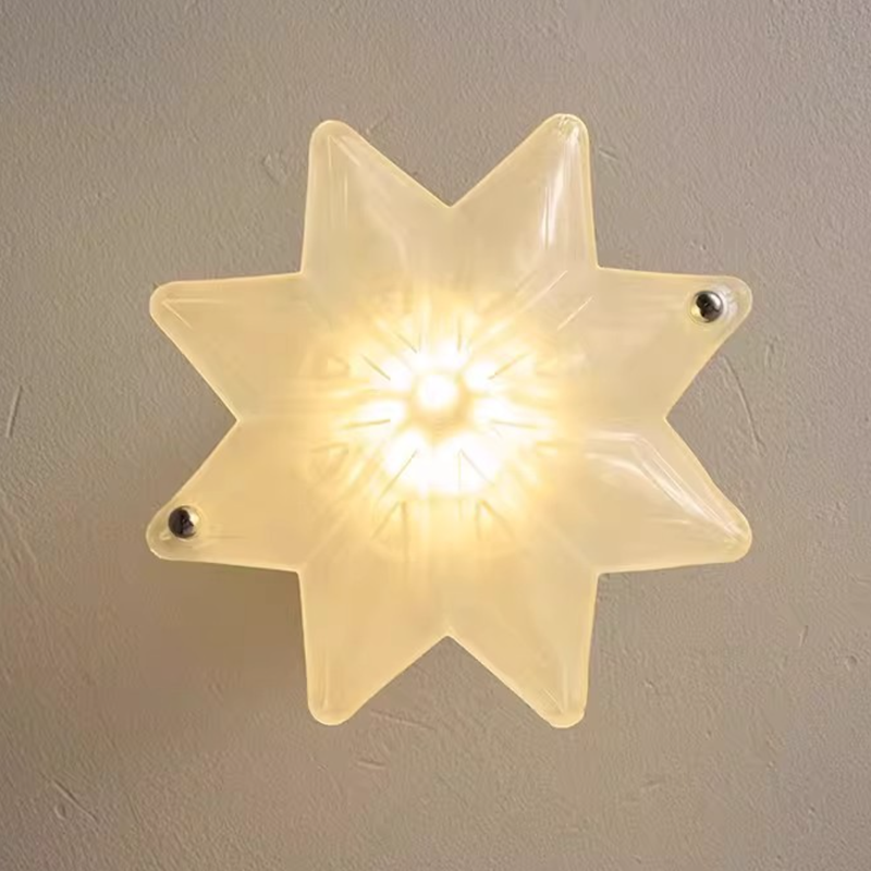 Contemporary Creative Glass Iron Dome Star 1-Light Semi-Flush Mount Ceiling Light For Hallway &amp; Entryway