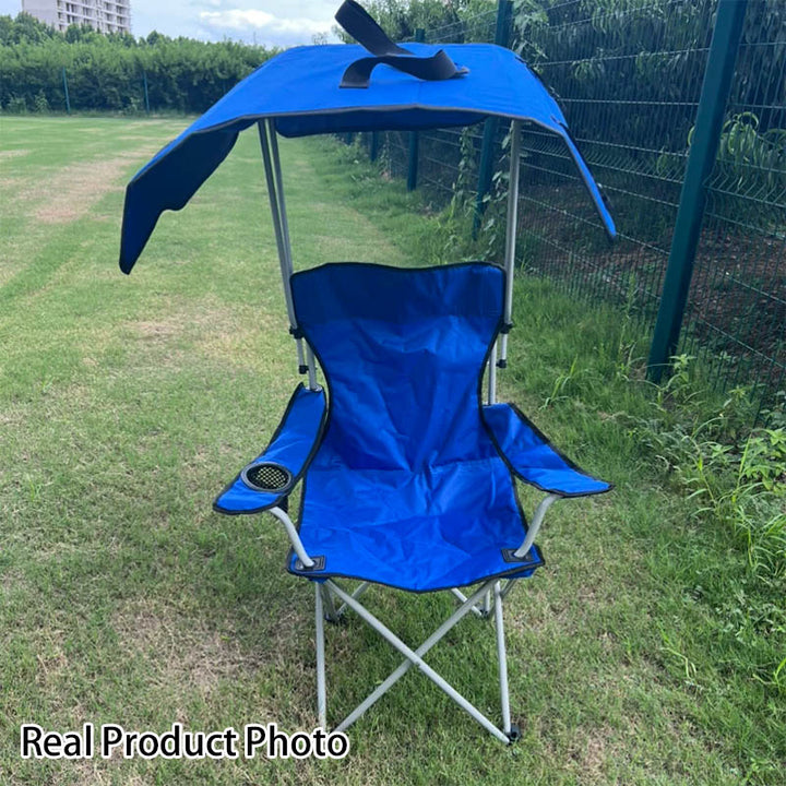 Modern Minimalist Rectangular Oxford Fabric Carbon Steel Folding Sunshade Camping Chair Backrest Armrest For Outdoor