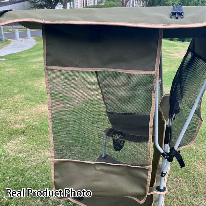 Modern Minimalist Rectangular Oxford Fabric Carbon Steel Folding Sunshade Camping Chair Backrest Armrest For Outdoor