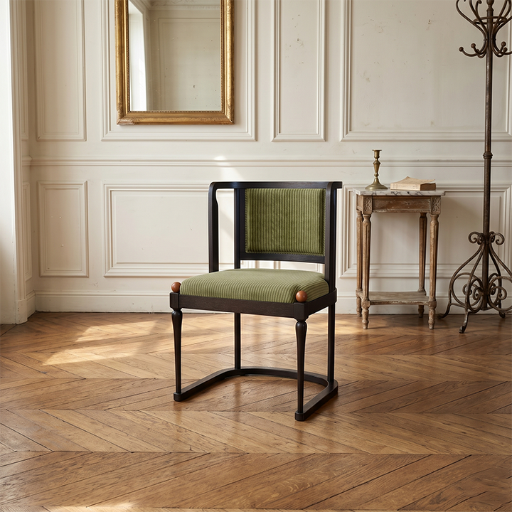 Vintage Upholstered Dining Chair - Ash Wood Frame High Resilience Sponge Cushion Lounge Chair For Kitchen & Dining Room