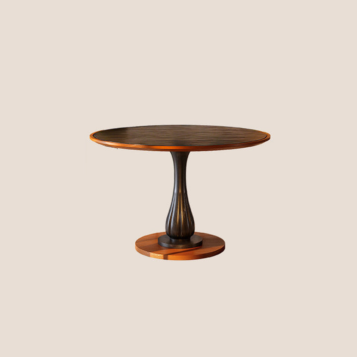 Mesa de comedor redonda Mid-Century con tablero grueso - Mesa con pata pedestal estable de madera de fresno resistente a la humedad para 2-4 plazas 