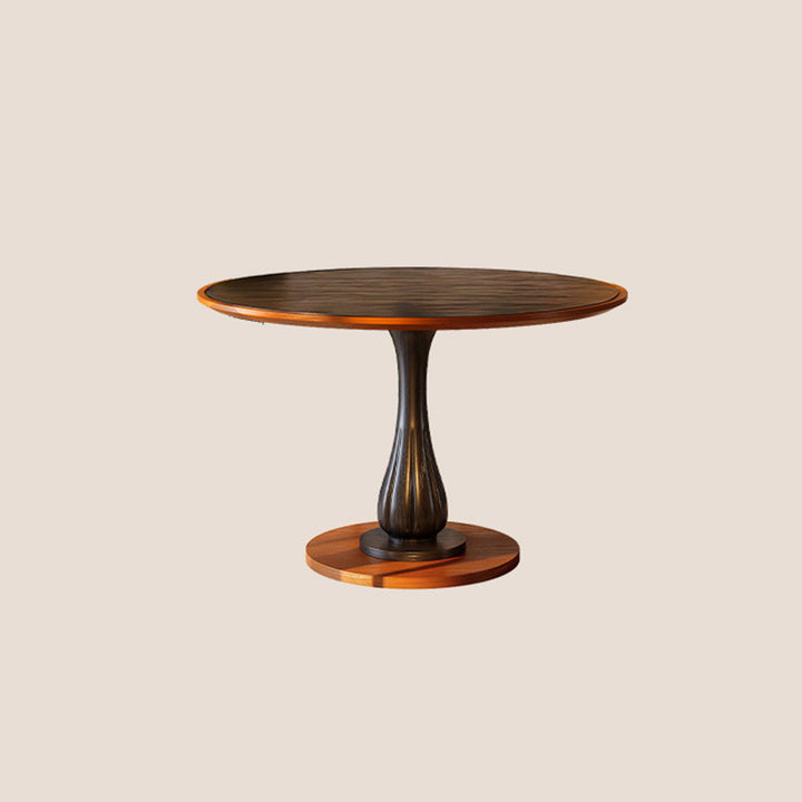 Mesa de comedor redonda Mid-Century con tablero grueso - Mesa con pata pedestal estable de madera de fresno resistente a la humedad para 2-4 plazas 