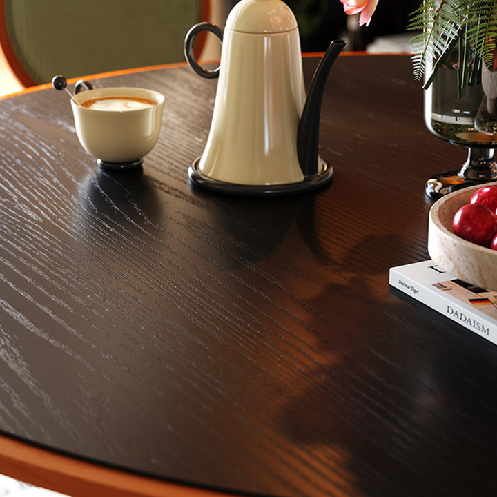 Mesa de comedor redonda Mid-Century con tablero grueso - Mesa con pata pedestal estable de madera de fresno resistente a la humedad para 2-4 plazas 