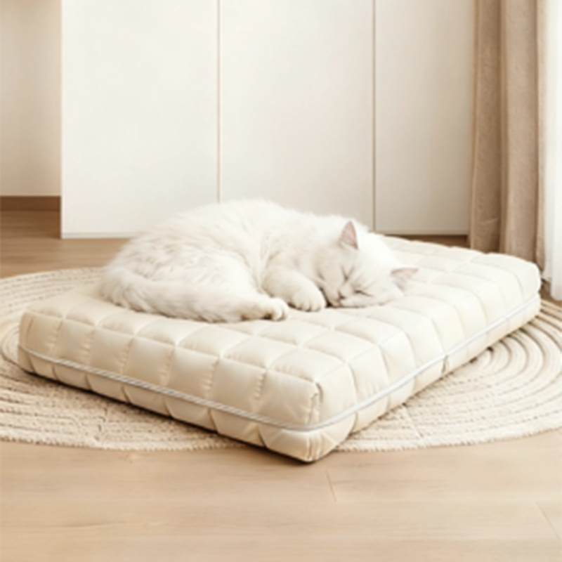Modern Minimalist Cotton Linen Rectangular All-season Improving Sleep Pet Bed Dog Bed With Washable Cover For Living Room