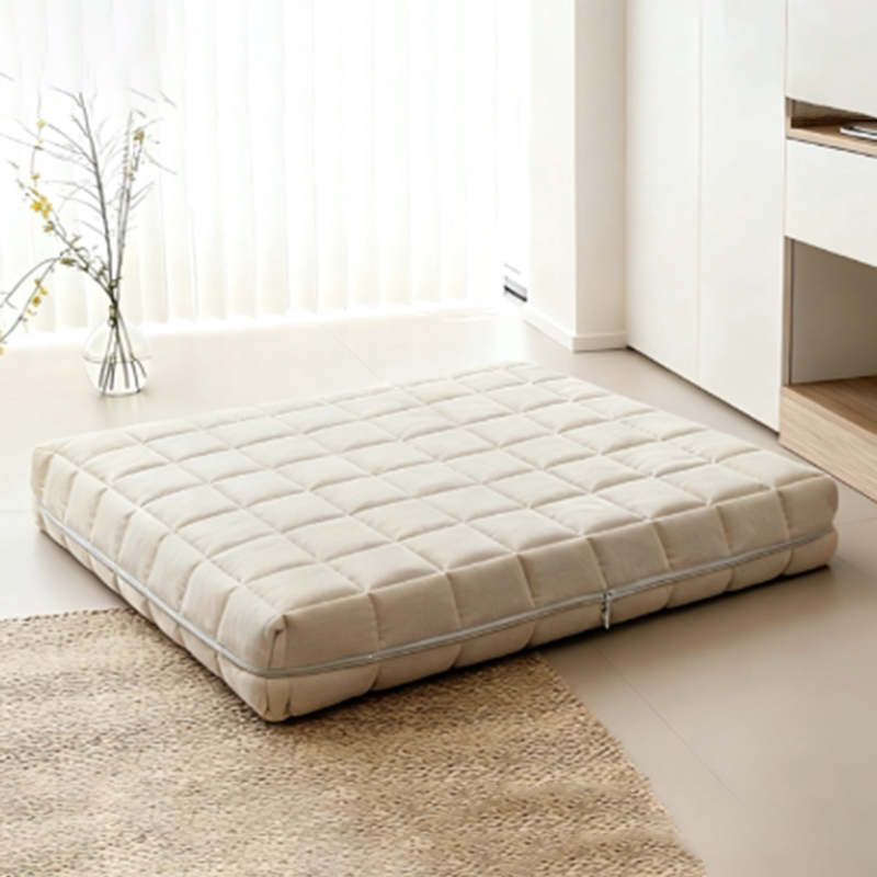 Modern Minimalist Cotton Linen Rectangular All-season Improving Sleep Pet Bed Dog Bed With Washable Cover For Living Room