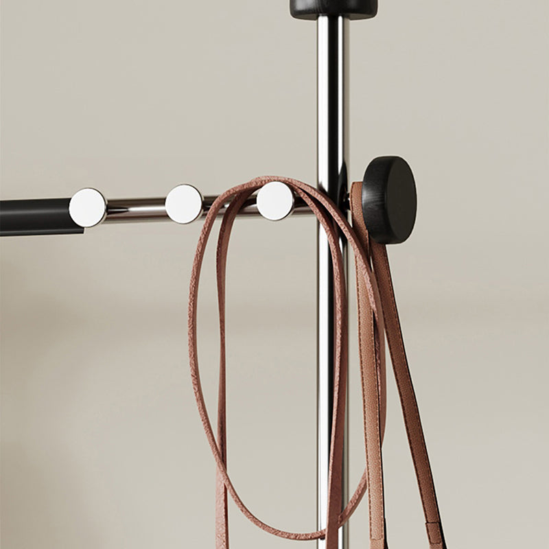 Zeitgenössische rechteckige Garderobe mit Schuhbank im Retro-Stil aus Kautschukholz, Edelstahl und Kunstleder, mit Haken, multifunktionale Flur-Organizer-Aufbewahrung 
