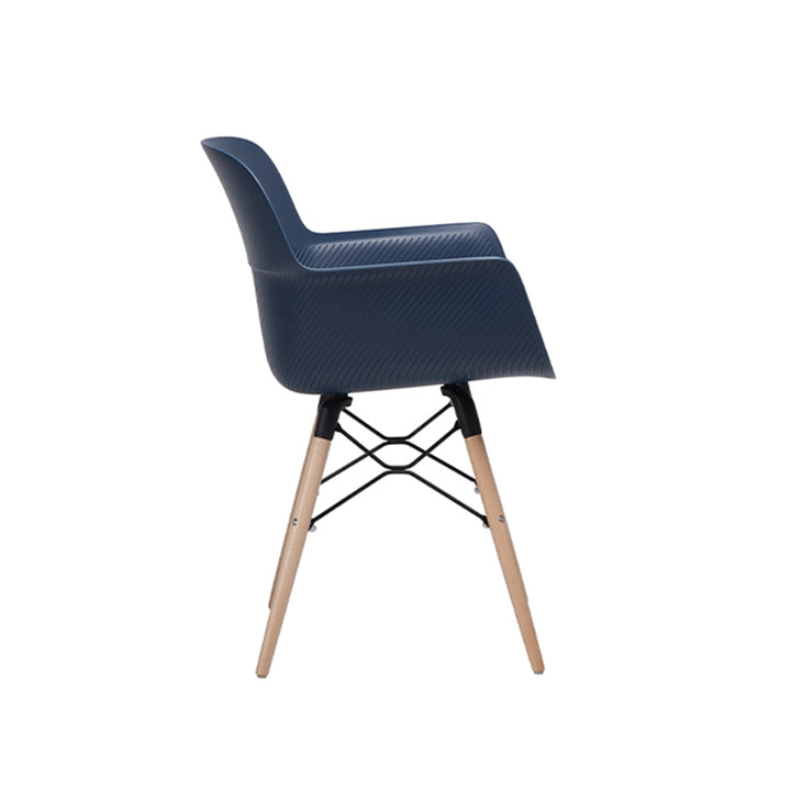 Modern Minimalist PP Dining Chairs With Armrests &amp; Solid Beech Wood Legs, Ergonomic Anti-Slip Accent Chairs - Set Of 4