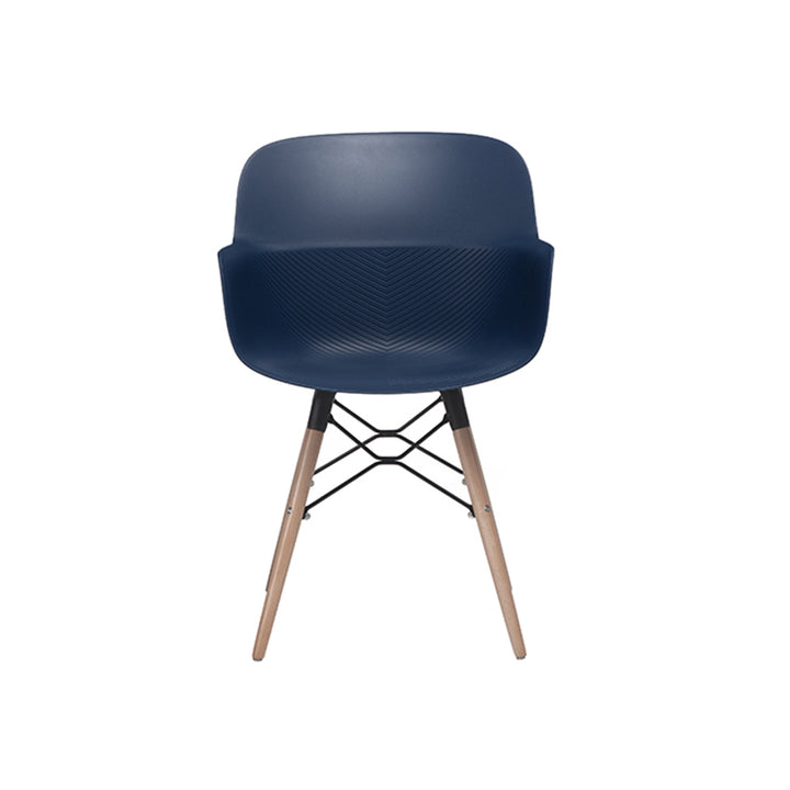 Modern Minimalist PP Dining Chairs With Armrests &amp; Solid Beech Wood Legs, Ergonomic Anti-Slip Accent Chairs - Set Of 4