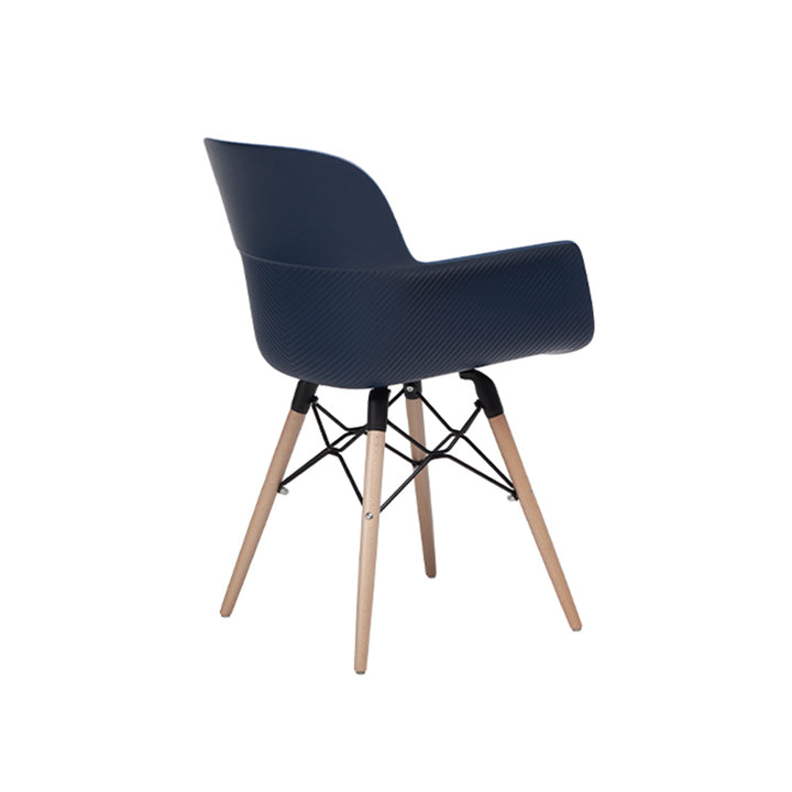 Modern Minimalist PP Dining Chairs With Armrests &amp; Solid Beech Wood Legs, Ergonomic Anti-Slip Accent Chairs - Set Of 4
