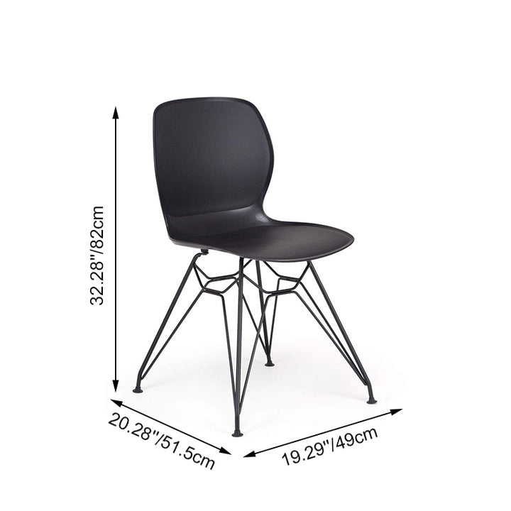 Contemporary Nordic Ergonomic PP Dining Chairs With Steel Legs - Set Of 4 Dining Room, Kitchen & Home Office