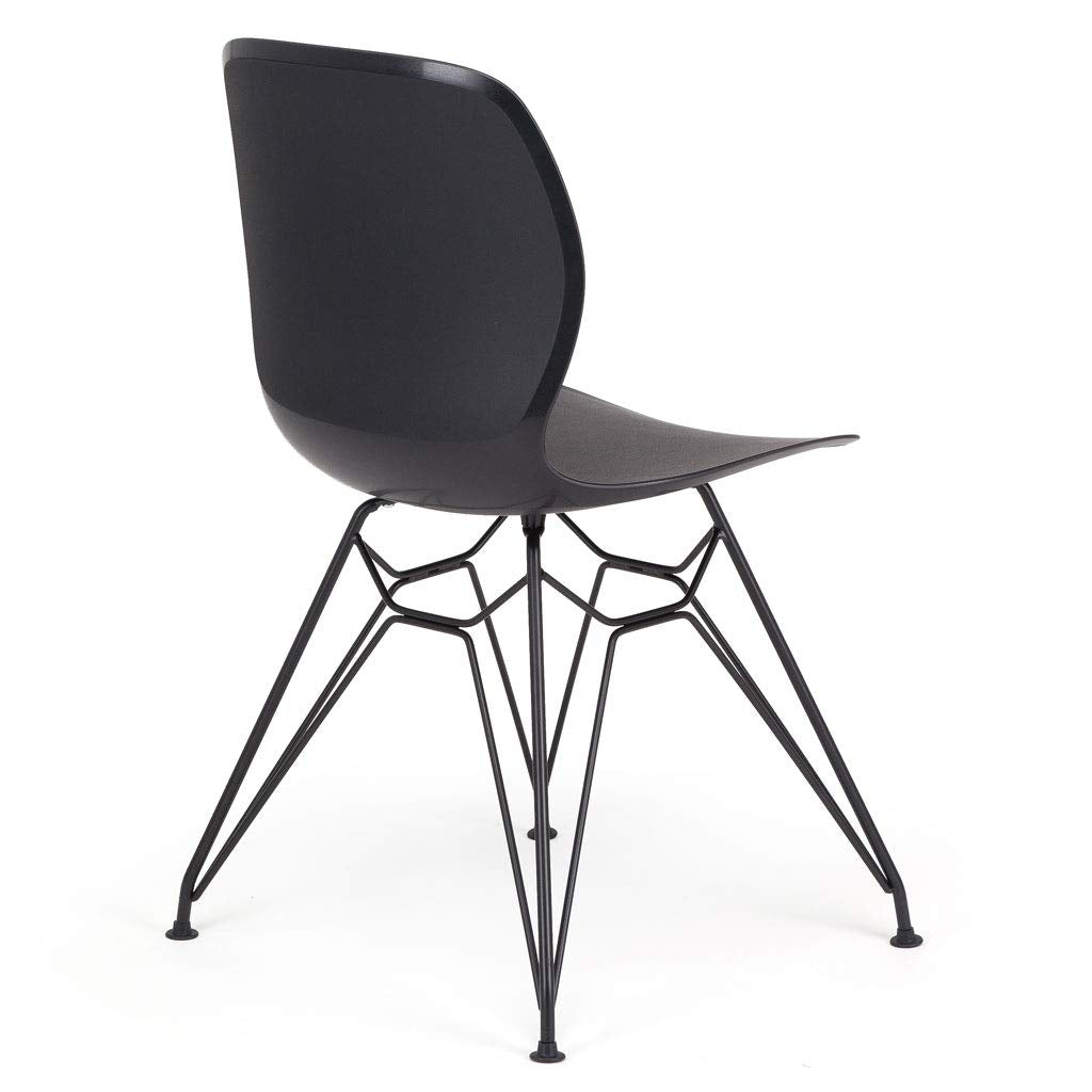 Contemporary Nordic Ergonomic PP Dining Chairs With Steel Legs - Set Of 4 Dining Room, Kitchen &amp; Home Office