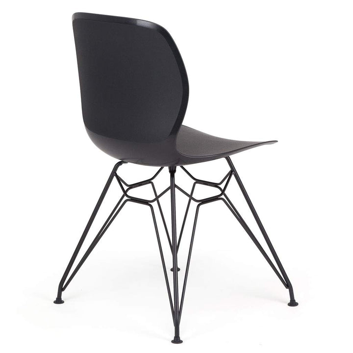 Contemporary Nordic Ergonomic PP Dining Chairs With Steel Legs - Set Of 4 Dining Room, Kitchen &amp; Home Office