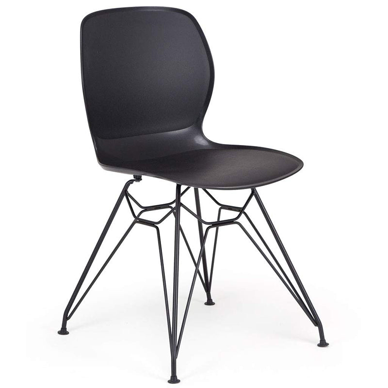 Contemporary Nordic Ergonomic PP Dining Chairs With Steel Legs - Set Of 4 Dining Room, Kitchen &amp; Home Office