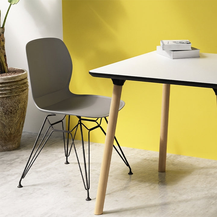Contemporary Nordic Ergonomic PP Dining Chairs With Steel Legs - Set Of 4 Dining Room, Kitchen & Home Office