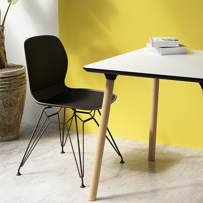 Contemporary Nordic Ergonomic PP Dining Chairs With Steel Legs - Set Of 4 Dining Room, Kitchen &amp; Home Office