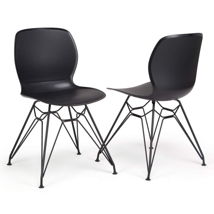 Contemporary Nordic Ergonomic PP Dining Chairs With Steel Legs - Set Of 4 Dining Room, Kitchen &amp; Home Office