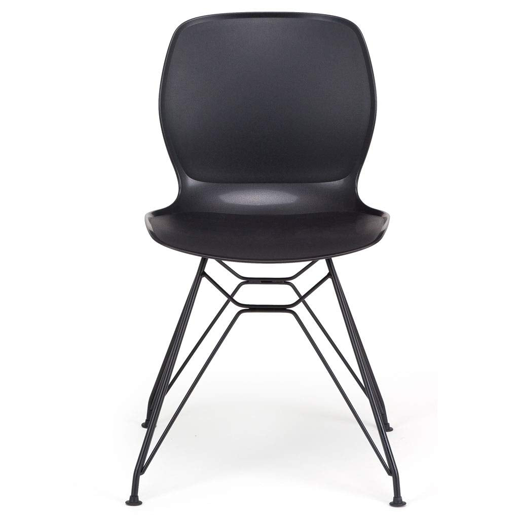 Contemporary Nordic Ergonomic PP Dining Chairs With Steel Legs - Set Of 4 Dining Room, Kitchen &amp; Home Office