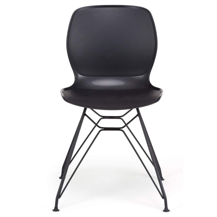 Contemporary Nordic Ergonomic PP Dining Chairs With Steel Legs - Set Of 4 Dining Room, Kitchen &amp; Home Office