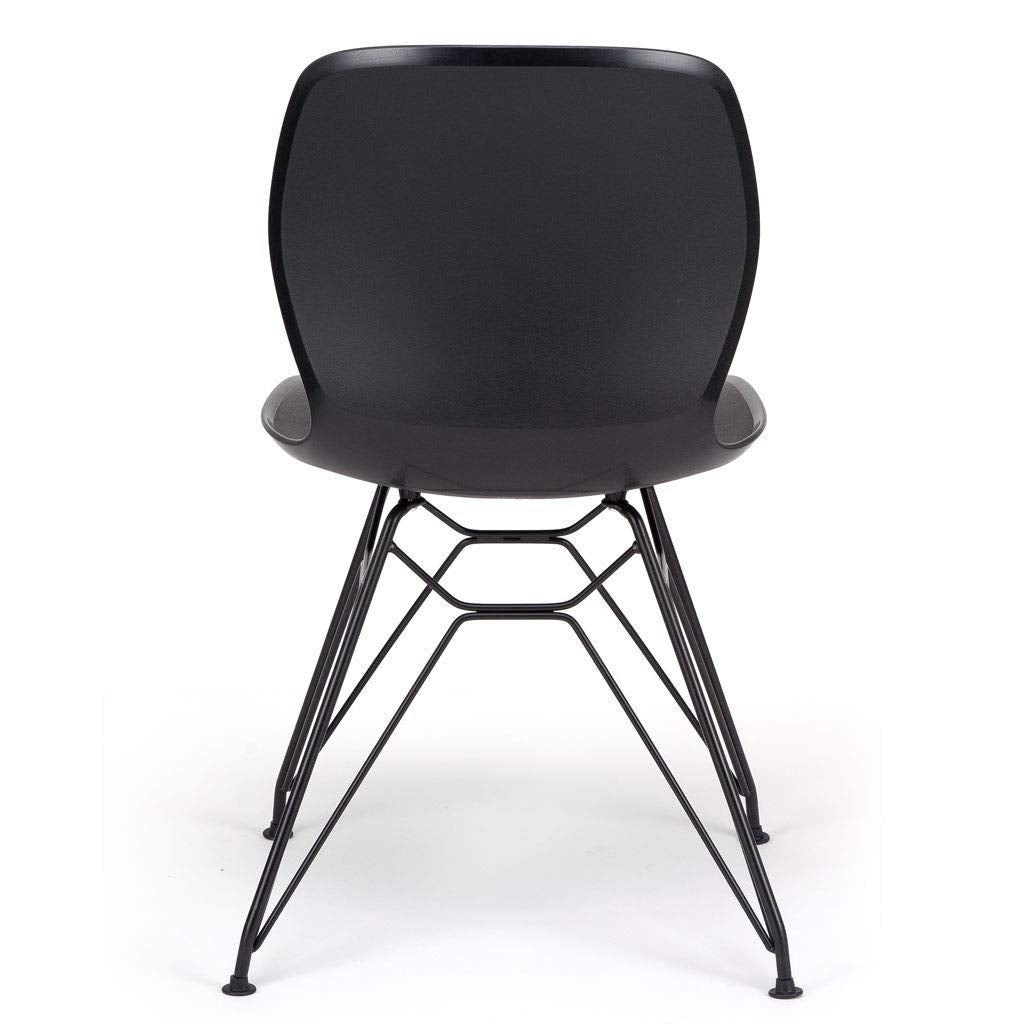 Contemporary Nordic Ergonomic PP Dining Chairs With Steel Legs - Set Of 4 Dining Room, Kitchen &amp; Home Office