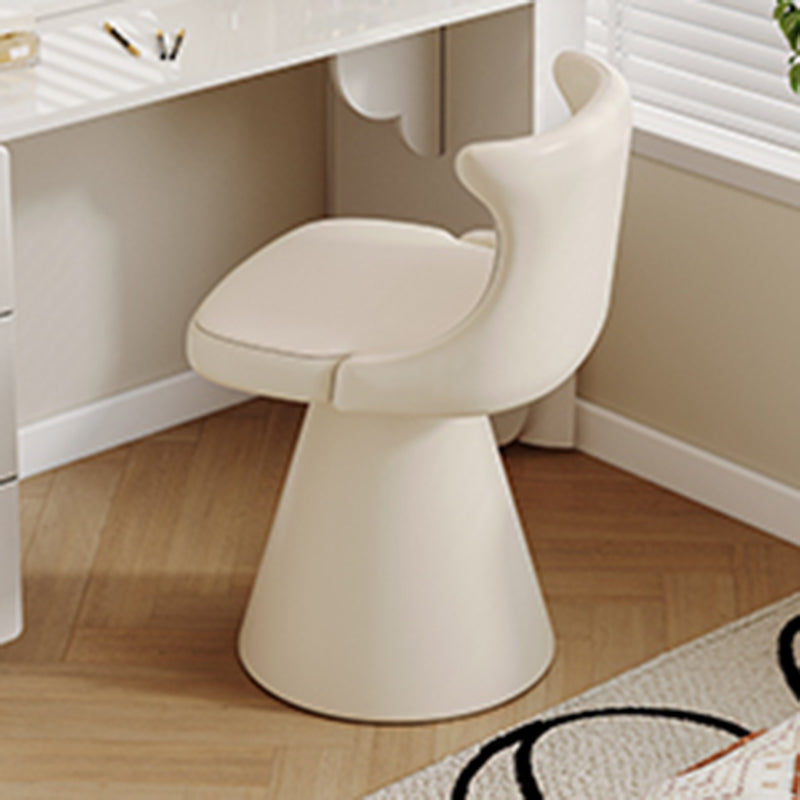 Tabouret de coiffeuse pivotant en bois massif, contreplaqué, similicuir et chenille, au style luxe moderne, avec dossier enveloppant, pour chambre à coucher 