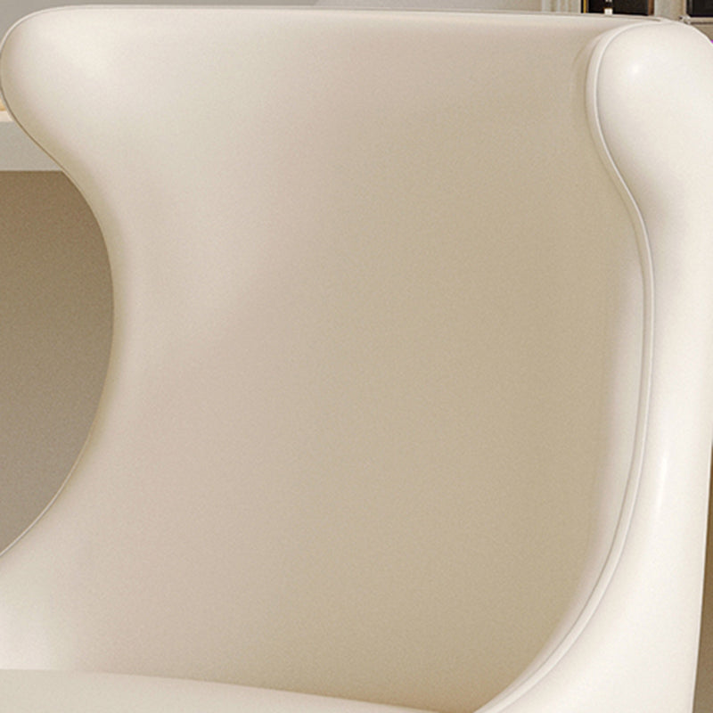 Tabouret de coiffeuse pivotant en bois massif, contreplaqué, similicuir et chenille, au style luxe moderne, avec dossier enveloppant, pour chambre à coucher 