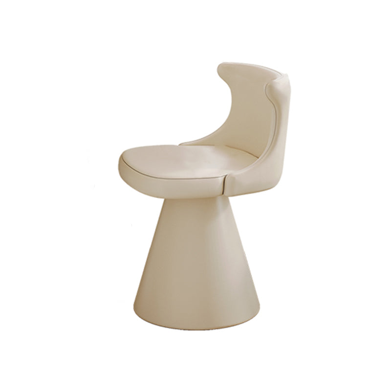 Tabouret de coiffeuse pivotant en bois massif, contreplaqué, similicuir et chenille, au style luxe moderne, avec dossier enveloppant, pour chambre à coucher 