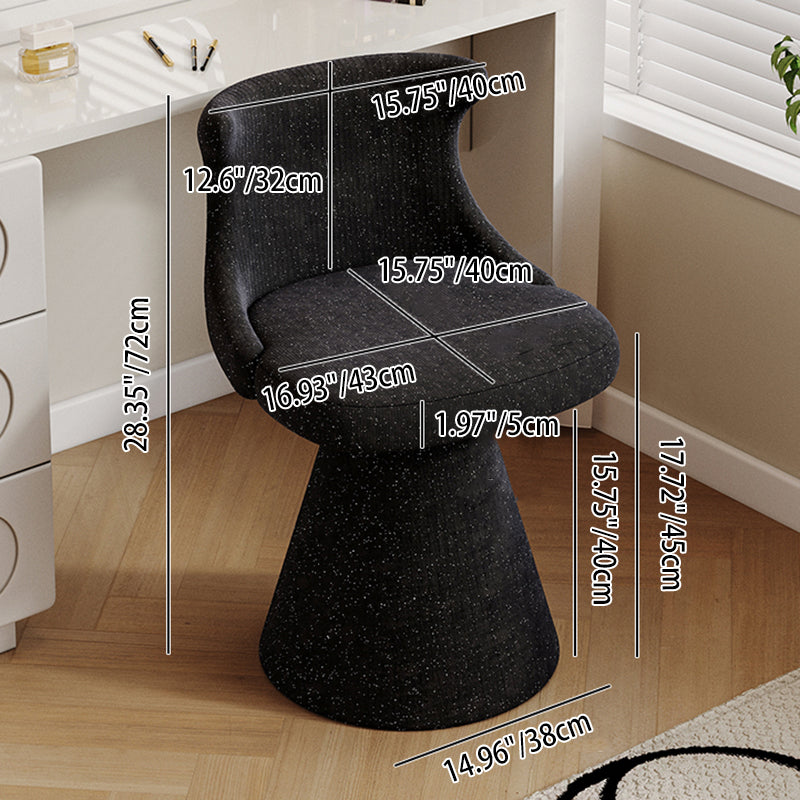 Tabouret de coiffeuse pivotant en bois massif, contreplaqué, similicuir et chenille, au style luxe moderne, avec dossier enveloppant, pour chambre à coucher 