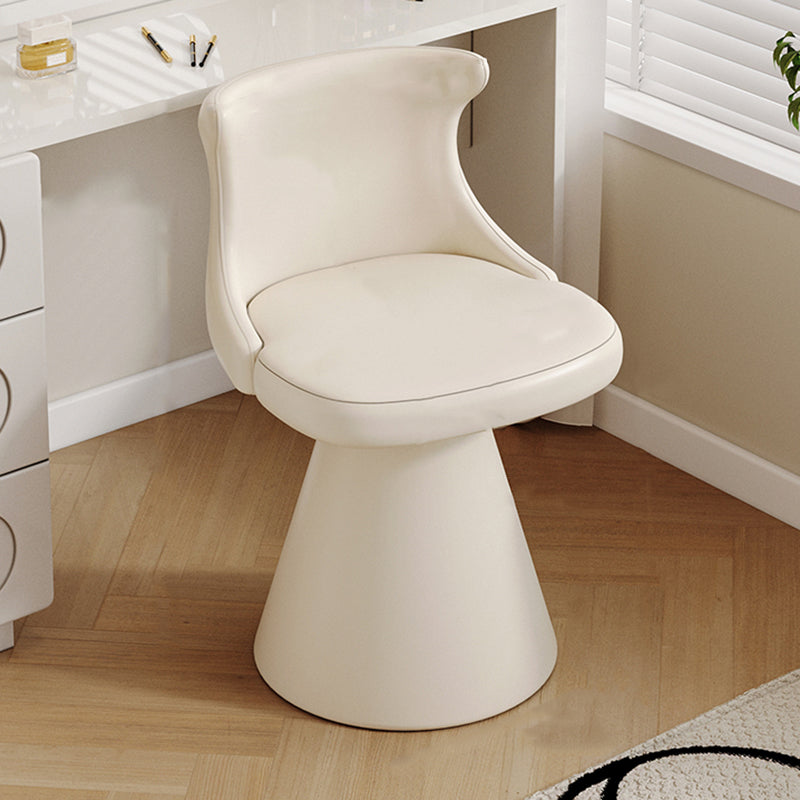 Tabouret de coiffeuse pivotant en bois massif, contreplaqué, similicuir et chenille, au style luxe moderne, avec dossier enveloppant, pour chambre à coucher 