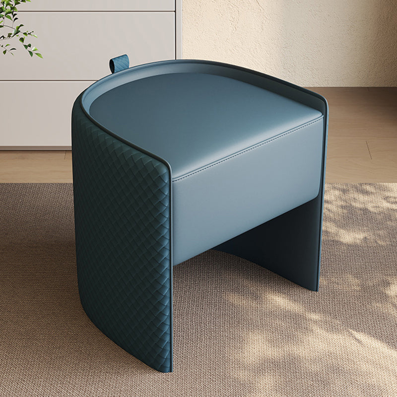 Moderner Luxus-Hocker aus Massivholz &amp; Mikrofaserleder &amp; Echtleder &amp; Sperrholz mit schwebendem Sockel &amp; Zuggriff für das Schlafzimmer 