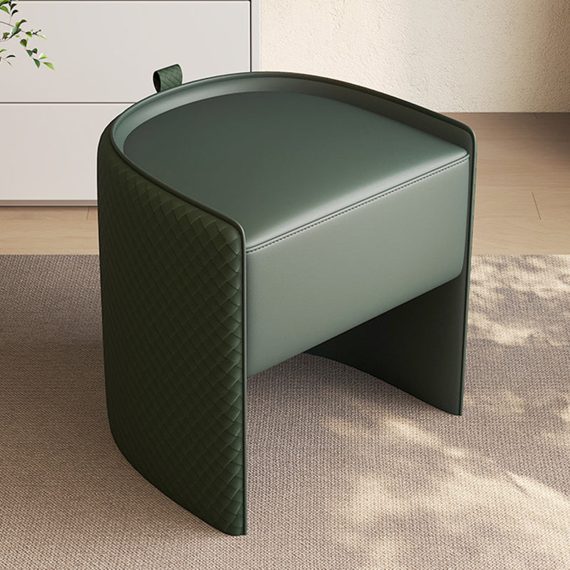 Moderner Luxus-Hocker aus Massivholz &amp; Mikrofaserleder &amp; Echtleder &amp; Sperrholz mit schwebendem Sockel &amp; Zuggriff für das Schlafzimmer 