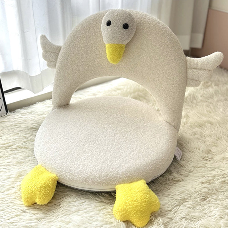 Zeitgenössischer kreativer Eisenrahmen Plüschente Pinguin-förmiger Kinderakzentstuhl - Klappbarer Rückenstuhl für das Schlafzimmer 