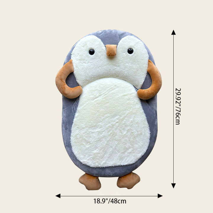 Zeitgenössischer kreativer Eisenrahmen Plüschente Pinguin-förmiger Kinderakzentstuhl - Klappbarer Rückenstuhl für das Schlafzimmer 