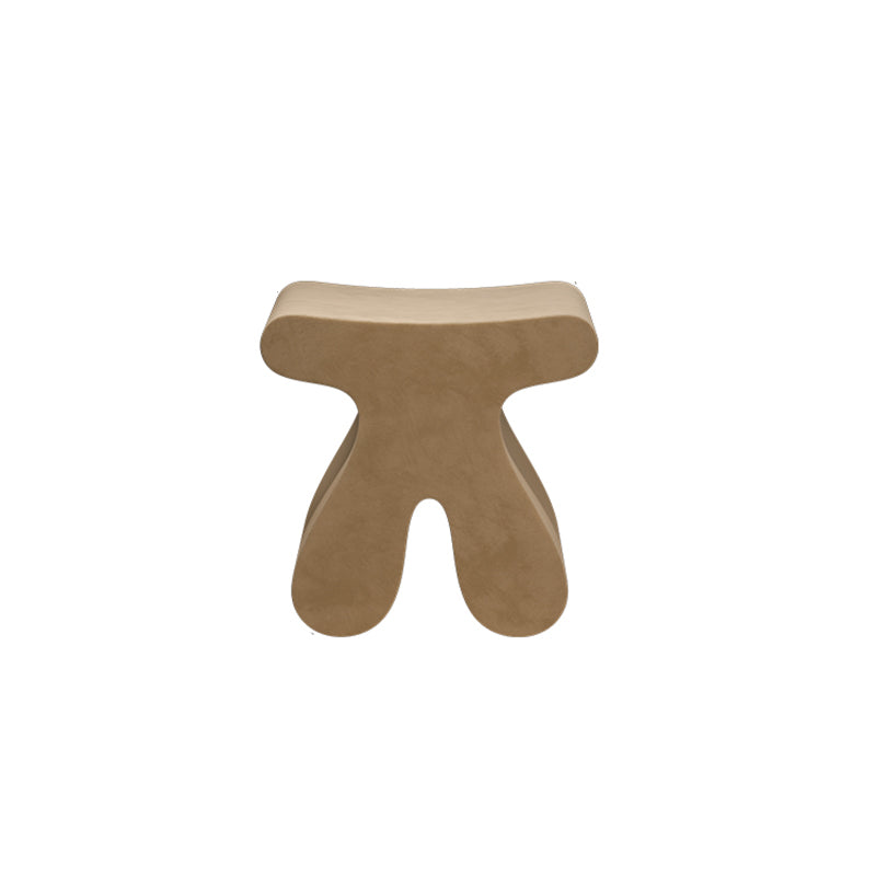 Tabouret bas sculptural arrondi en bois massif, contreplaqué et velours, style minimaliste moderne, pour chambre à coucher 