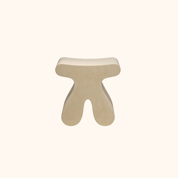 Tabouret bas sculptural arrondi en bois massif, contreplaqué et velours, style minimaliste moderne, pour chambre à coucher 