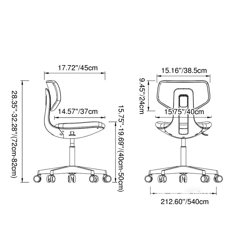 Modern Minimalist PP &amp; Nylon &amp; Linen Metal Swivel Desk Chair With Adjustable Height &amp; Backrest For Home Office &amp; Bedroom