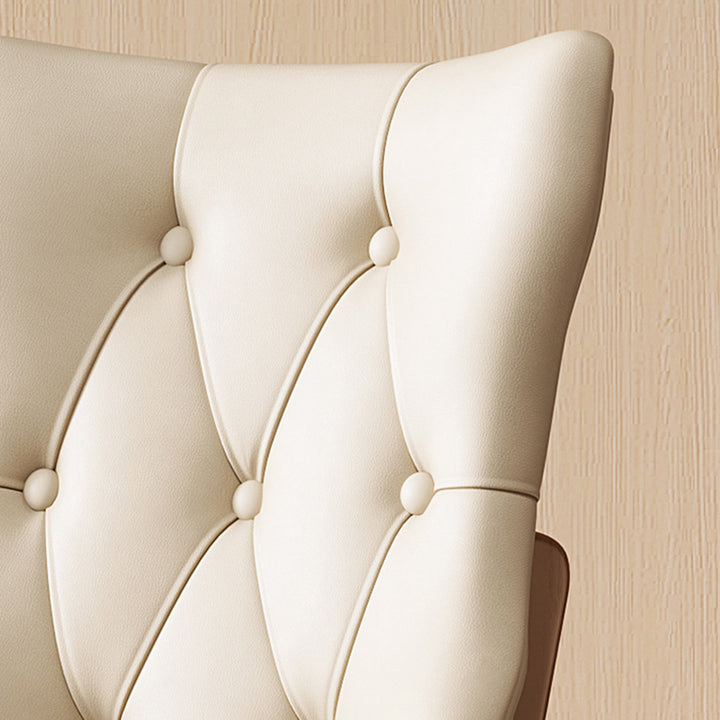 Chaise de salle à manger moderne de luxe en bois massif et similicuir avec dossier, lot de 2 pour salle à manger 
