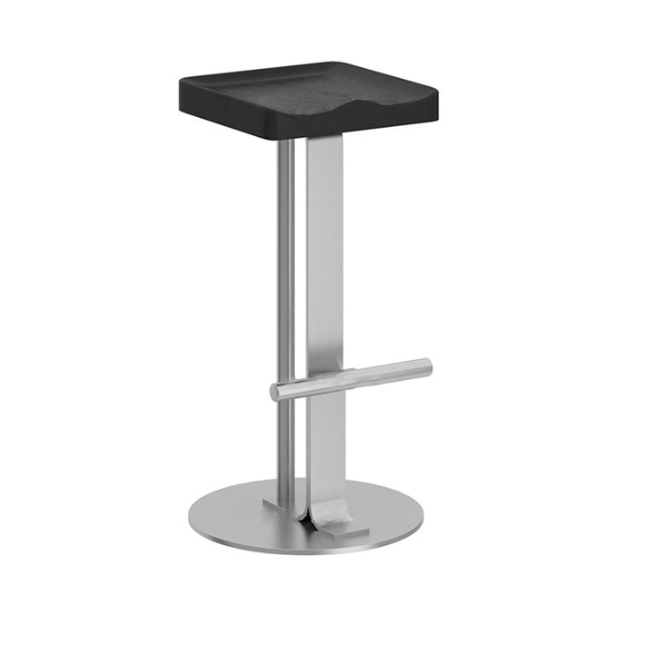 Tabouret de bar rectangulaire moderne minimaliste en fer forgé et bois massif avec repose-pieds pour salle à manger 