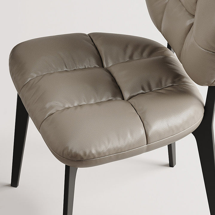 Chaise de salle à manger moderne de luxe en cuir microfibre et acier au carbone avec coussin en éponge haute densité pour salle à manger 