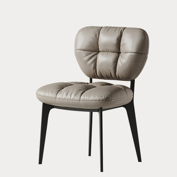 Chaise de salle à manger moderne de luxe en cuir microfibre et acier au carbone avec coussin en éponge haute densité pour salle à manger 
