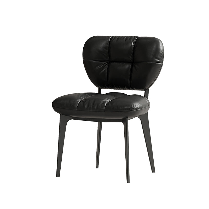 Chaise de salle à manger moderne de luxe en cuir microfibre et acier au carbone avec coussin en éponge haute densité pour salle à manger 