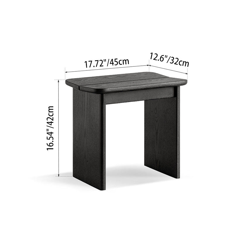 Chaise de salle à manger rectangulaire en bois massif au design minimaliste moderne, sans dossier, pour salle à manger et chambre à coucher 
