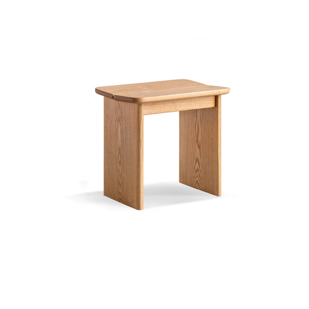 Chaise de salle à manger rectangulaire en bois massif au design minimaliste moderne, sans dossier, pour salle à manger et chambre à coucher 