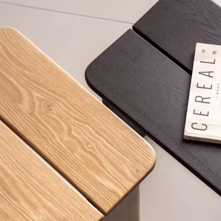 Chaise de salle à manger rectangulaire en bois massif au design minimaliste moderne, sans dossier, pour salle à manger et chambre à coucher 