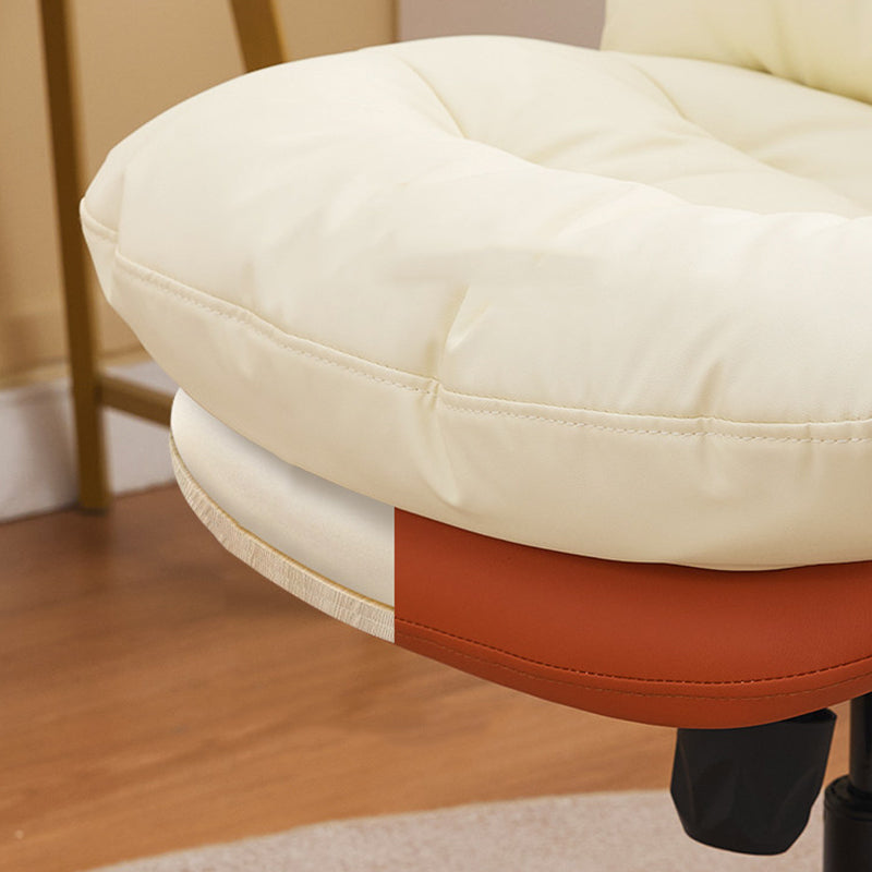 Modern Minimalist Solid Wood &amp; Plywood Steel Upholstered Rolling Desk Chair With Adjustable Height Swivel Design For Bedroom