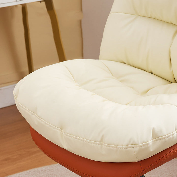 Modern Minimalist Solid Wood &amp; Plywood Steel Upholstered Rolling Desk Chair With Adjustable Height Swivel Design For Bedroom