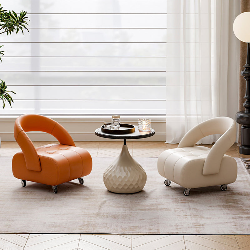 Modern Minimalist Faux Leather Plywood Rectangular Mobile Low Stool With Backrest For Entryway &amp; Living Room