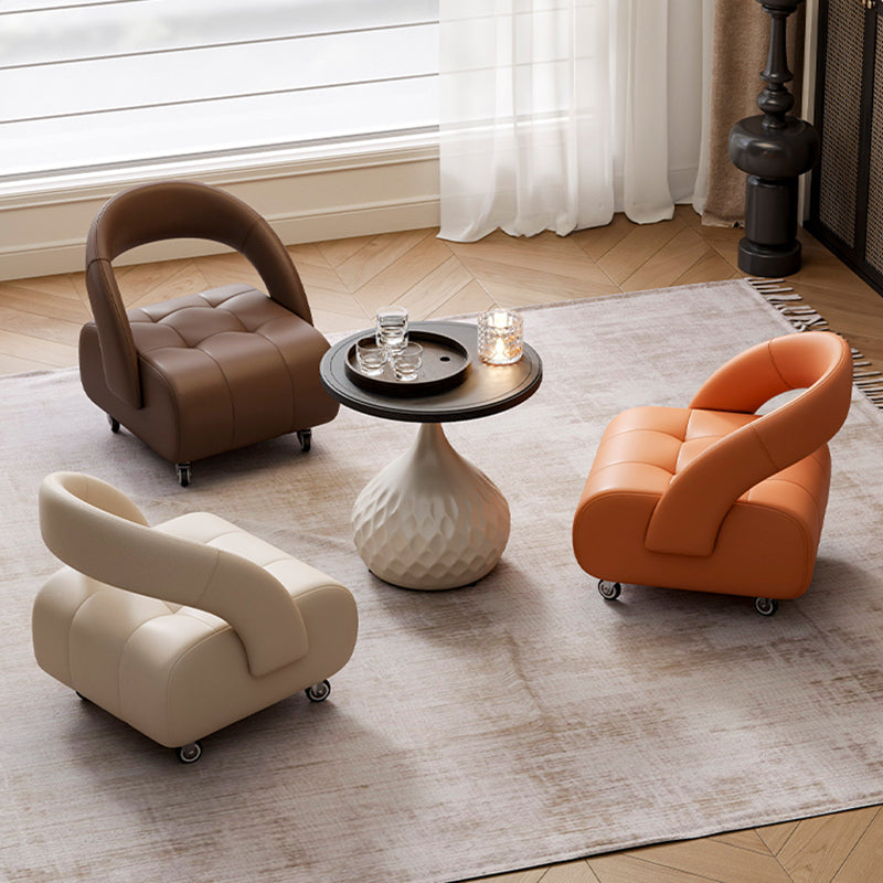 Modern Minimalist Faux Leather Plywood Rectangular Mobile Low Stool With Backrest For Entryway &amp; Living Room