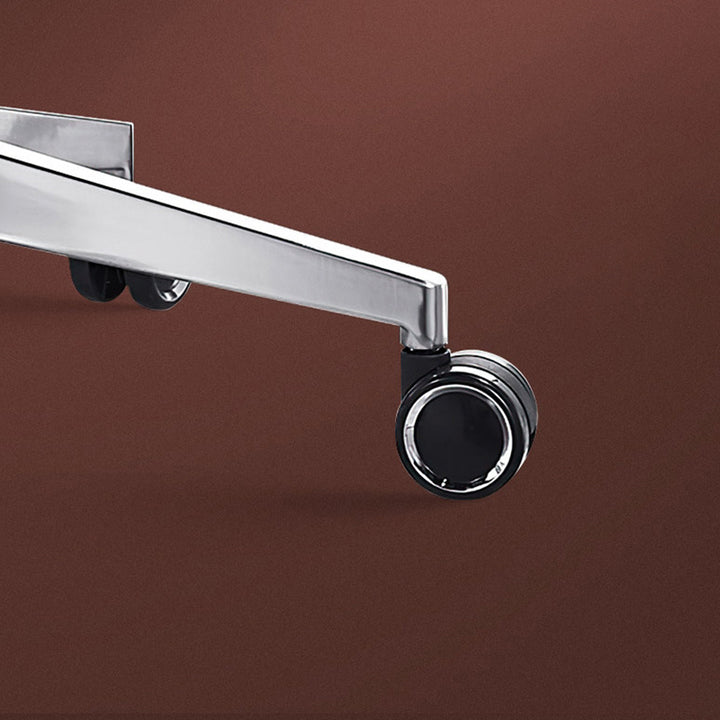 Moderner luxuriöser ergonomischer Schreibtischstuhl aus Sperrholz, Aluminiumlegierung, Nylon, Echtleder und Kunstleder mit Drehrollen, Höhenverstellung, Kopfstütze und Armlehnen für das Homeoffice 