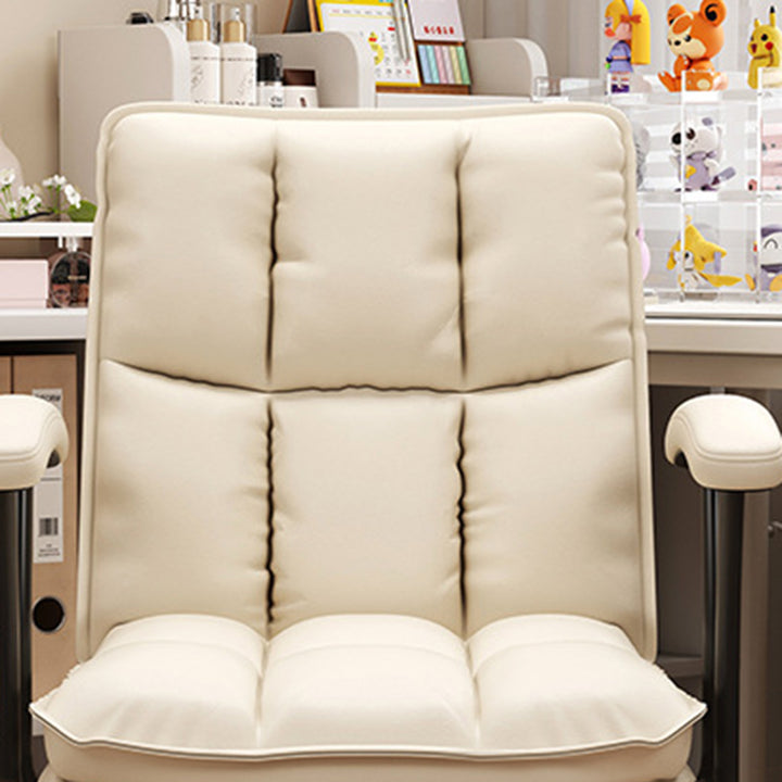Chaise de bureau pivotante moderne minimaliste en bois massif et fer, revêtue de faux cuir, avec dossier et accoudoirs, pour bureau à domicile et chambre 
