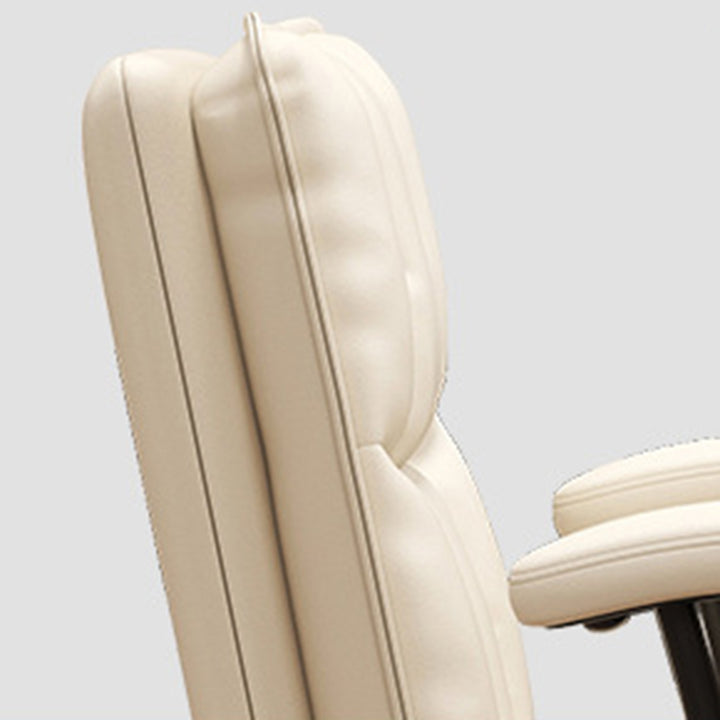 Chaise de bureau pivotante moderne minimaliste en bois massif et fer, revêtue de faux cuir, avec dossier et accoudoirs, pour bureau à domicile et chambre 